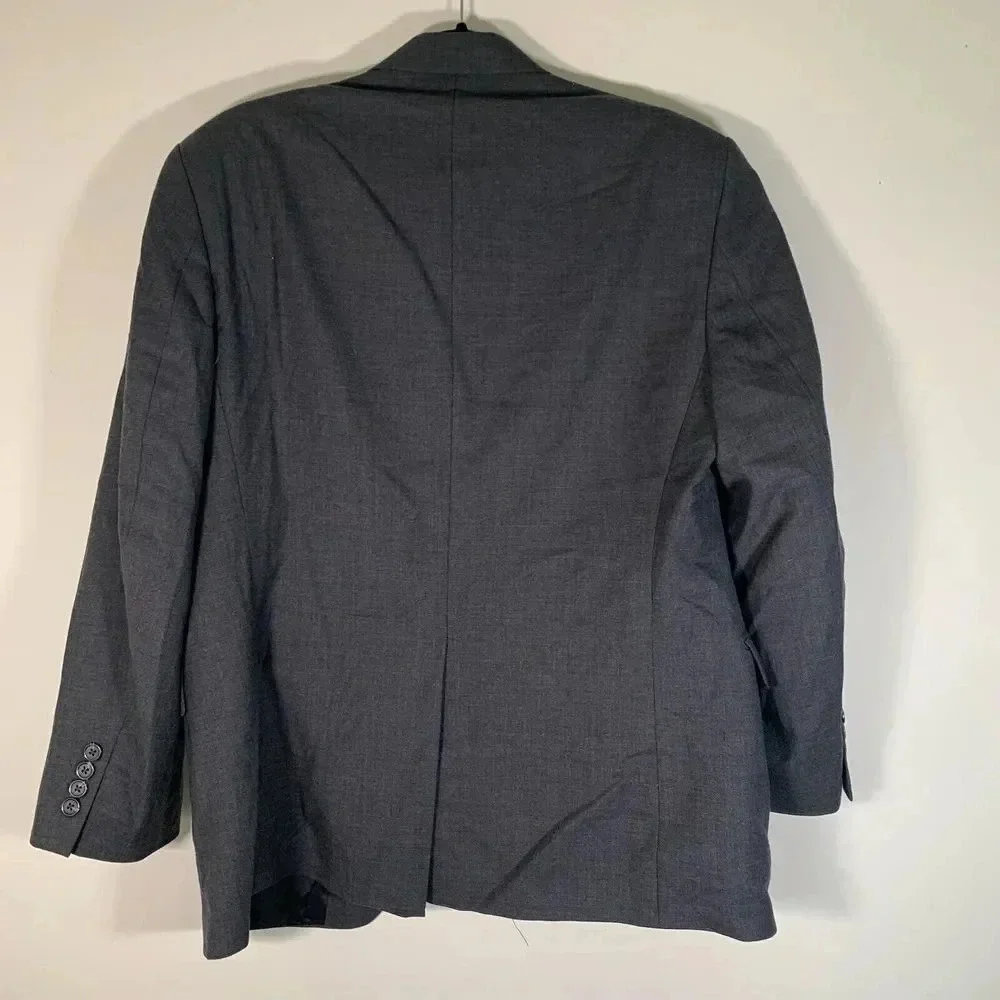 Lauren Ralph Lauren Men’s 37R L30 A24 100% Grey Wool Suit Jacket Pockets